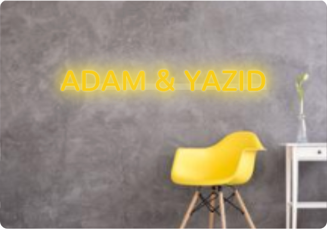 Custom text: ADAM & YAZID